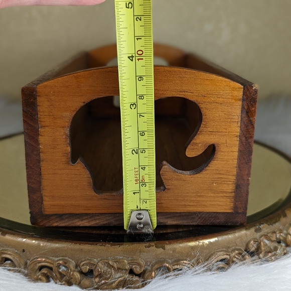 Wood Hand Made Vintage Shadow Box Shelf Primitive Cut Out Elephant - Picture 6 of 11